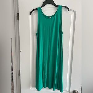 Green sleeveless knit dress